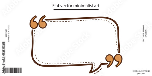 Quote bubble speech bubble blank testimonial frame brown
