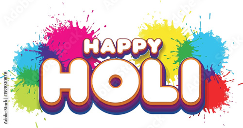 Vibrant Holi celebration with colorful powders and joyful atmosphere