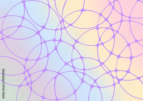 Abstract neurographic line art background. Neurography pattern with purple lines on pastel gradient.