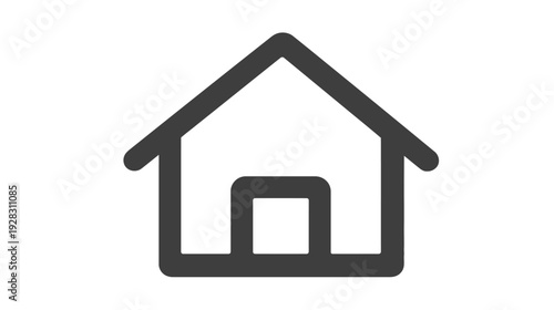 Minimalist house outline icon representing home, residential property, real estate, shelter, or a website home page UI element.