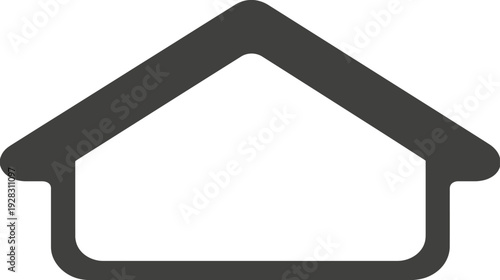 Minimalist house outline icon representing home, property, real estate, and residential concepts in a simple graphic design.