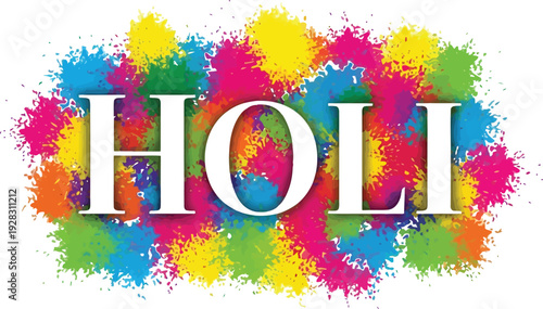 Vibrant Celebration of Holi Festival with Colorful Powder in Joyful Atmosphere and Festive Mood