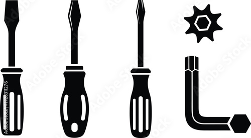 Collection of screwdrivers and a socket wrench