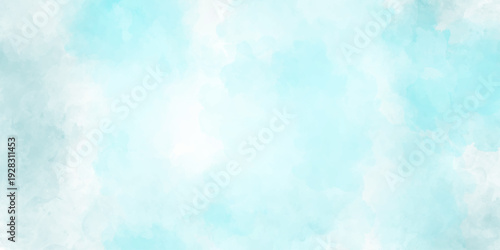Abstract Turquoise and Blue Watercolor Texture Background with Smooth Cloudlike Mist, Colorful Gradient Ink Splash, Hand Painted Strokes, and Calm Minimalist Artistic Design Backdrop.