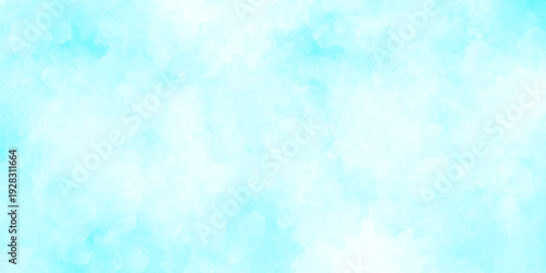 Soft Pastel Turquoise and Light Blue Abstract Watercolor Background with Ethereal Misty Clouds, Cyan Brush Strokes, Smooth Gradient Ink Splash, and Dreamy Minimalist Hand Painted Texture.