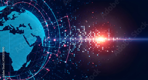 Global network connection and data transfer visualization