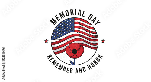 Memorial Day patriotic vector icon