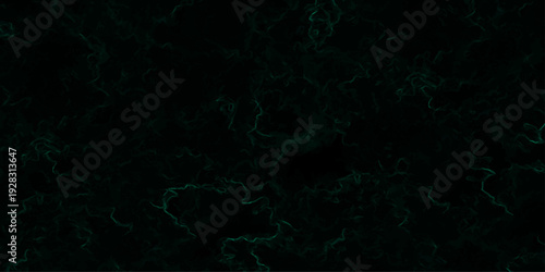 A glowing fractal pattern of green and blue smoke waves creates a dark galaxy backdrop with flowing energy and purple light textures in this abstract fantasy art illustration