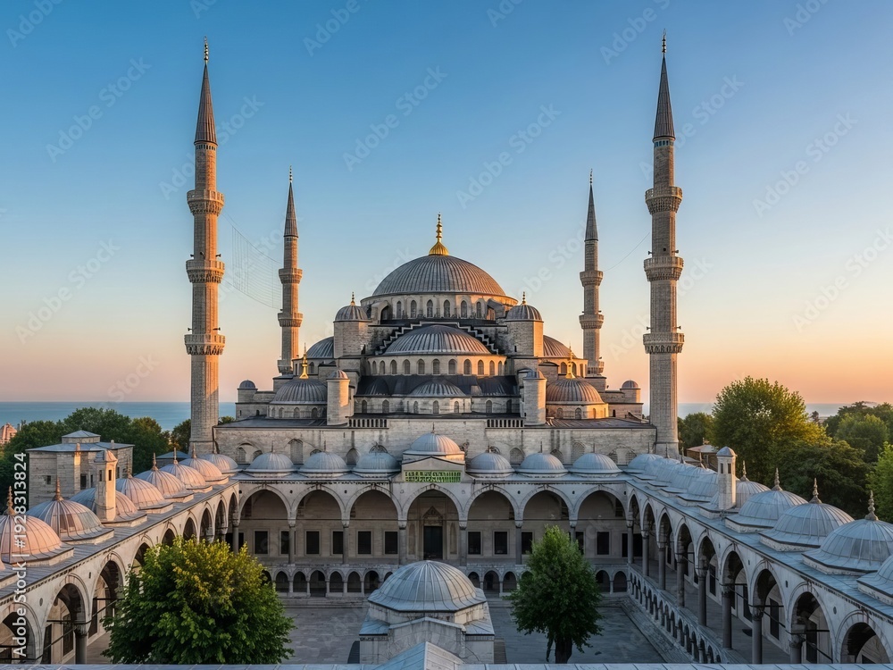 Fototapeta premium Sunset at the blue mosque