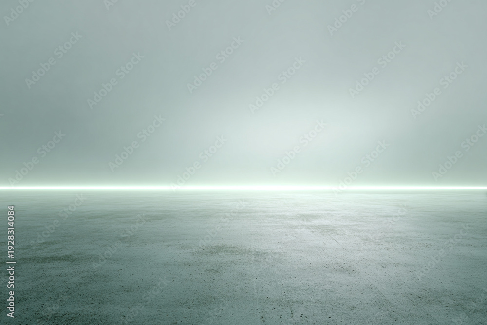 Fototapeta premium Abstract Minimal Tech Background with Artificial Light Lines in Fog
