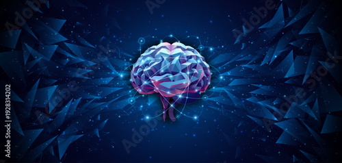 Brain science, artificial intelligence, and future digital data processing. Neural networks or artificial intelligence brains.
