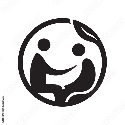 therapist and client vector silhouette line art logo design illustration
