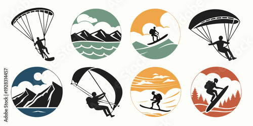 A diverse collection of sports equipment showcasing various athletic activities. Vector