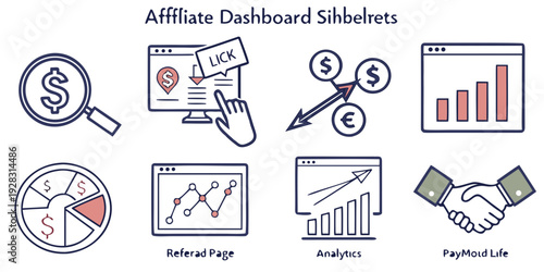 Apm plus dashboards showing key business performance indicators Vector