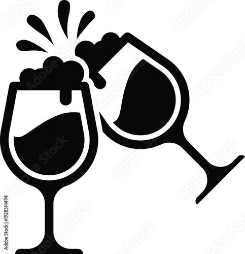 Beer mug silhouette vector design for celebration and toasting