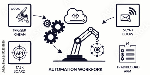 Automation and iot devices working together to create a smart home environment. Vector