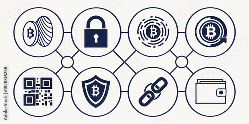 A collection of icons representing various security and privacy features Vector