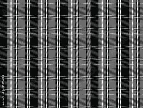 Black and Gray Plaid Seamless Pattern Design for Textile Fabric and Apparel Background