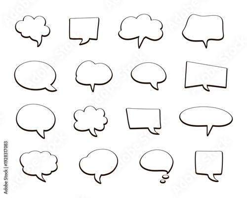 Speech bubbles and thought clouds collection. Vector comic book dialogue boxes suitable for chat icon