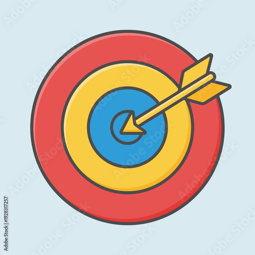 Target with Arrow Hitting Bullseye.