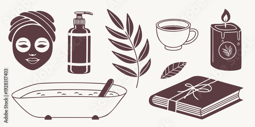 Ancient artifacts and cultural symbols displayed on a wooden surface Vector