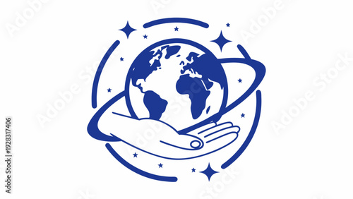 Global connection and environmental stewardship illustrated by a hand holding the earth