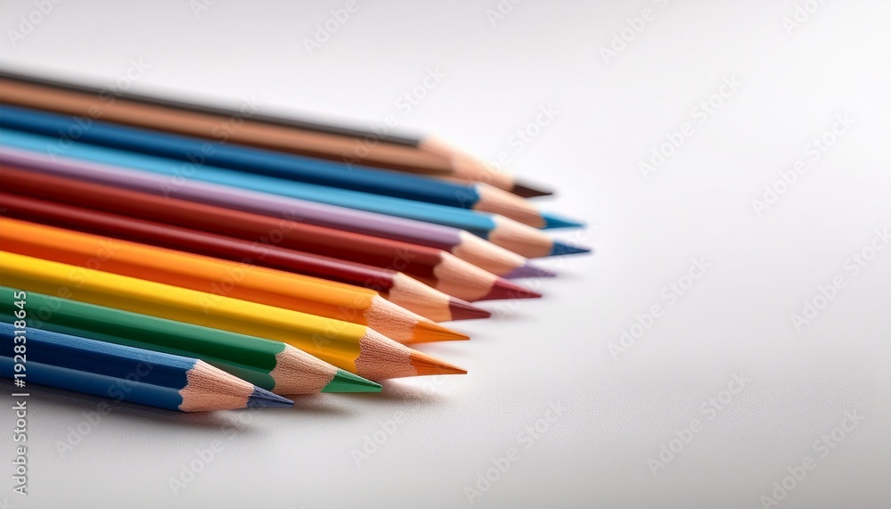 Fototapeta premium colorful pencils arranged on white background