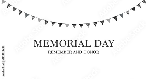 Memorial Day banner with flags