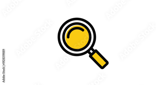 A simple yellow magnifying glass icon