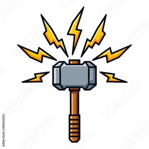 Mjolnir Hammer with Lightning Bolts.