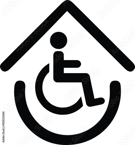 Accessible home symbol for people with disabilities
