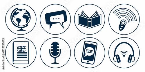 A collection of icons representing various activities and services related to travel and tourism Vector