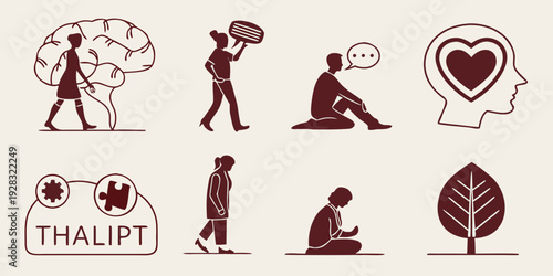 Illustrations depicting various forms of abuse and their effects on individuals Vector