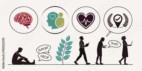 Illustration of people engaging in various activities and emotions Vector