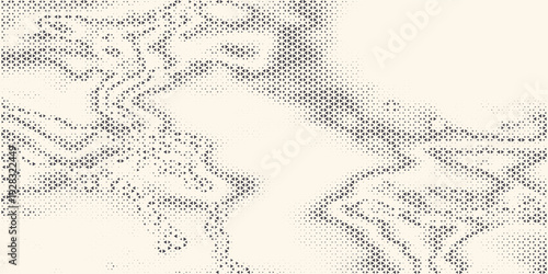 Abstract geometric black and white deco art halftone hexagone  and triangle print pattern