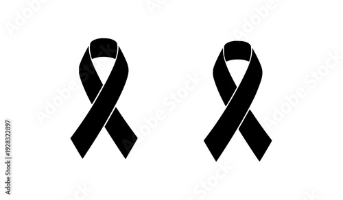 Isolated Hemophilia Awareness Ribbon Silhouette – Modern Medical Campaign Vector