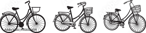 Bicycle Silhouette SVG – Vintage Bike Clipart, Cycling Icon, City Cruiser & Retro Bicycle Vector