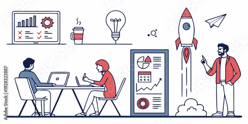 Diverse group of people engaged in various creative and professional activities Vector