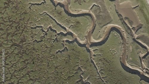 Salt Marsh Birds-Eye-View North West Wales Aerial View Barmouth