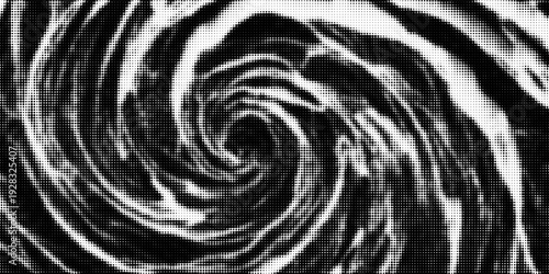 Grunge halftone overlay resembling cloud pattern. Black dot texture on white background. Vector asset for banner, template design.