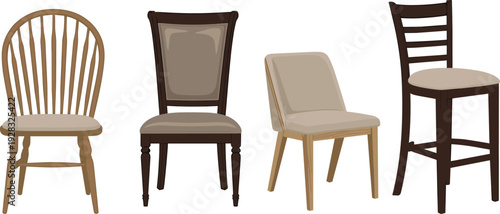 Wooden chair, cushioned chair, modern upholstered chair, bar stool, furniture design, interior decor, seating styles, home furnishing inspiration