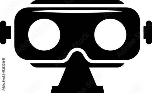 Virtual reality headset icon in simple black flat style. VR goggles for digital future, gaming, simulation. Vector symbol for app, web design