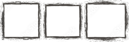 Three empty squares drawn in a row with a black outline