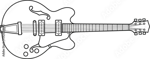 Vector bass guitar illustration, music instrument icon