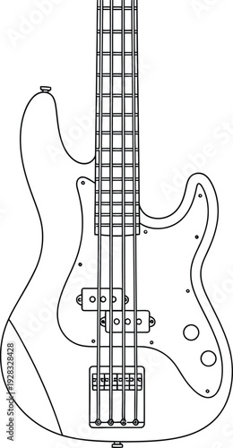 Vector electric guitar illustration, music instrument icon