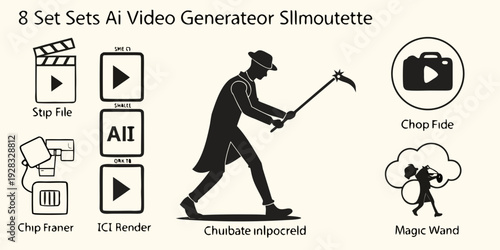 Illustration of a person using a video camera and a smartphone to record videos. Vector