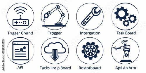 A collection of icons representing various environmental and industrial concepts. Vector
