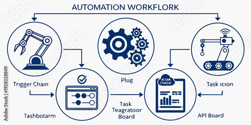 Illustration of a digital marketing strategy with interconnected elements Vector