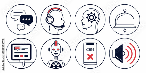 A collection of icons representing various activities and objects in a circular layout Vector