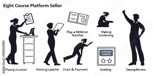 Illustration of eight common posture positions and their effects on the body Vector